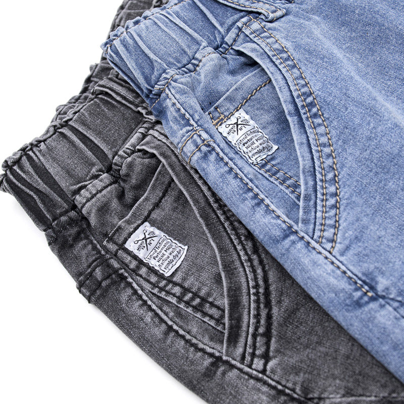 大码松紧腰牛仔宽松胖mm夏显瘦短裤 法兰曼牛仔裤