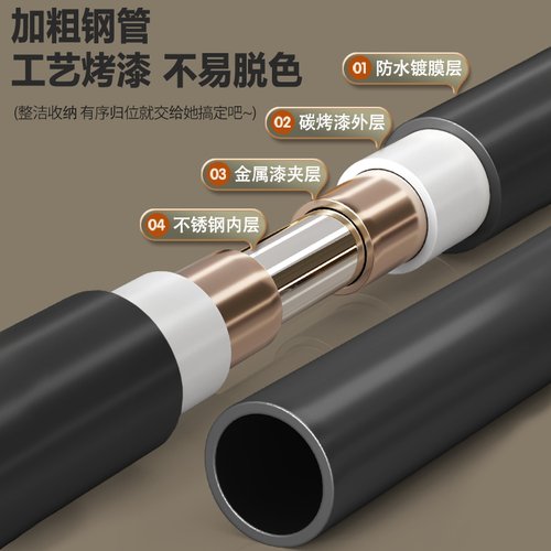 衣柜家用卧室简易构出租房用衣帽架结实耐用挂衣架收纳衣橱全钢架 - 图3