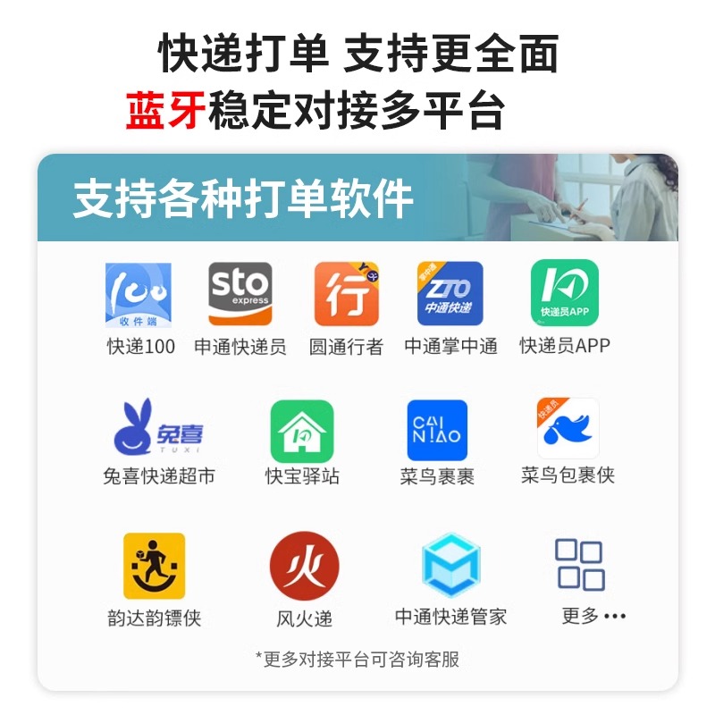 启锐QR365W菜鸟4g云打印机便携式快递单打印机快递员蓝牙云打印通用电子面单打单机远程快宝4g云打印快递100 - 图1