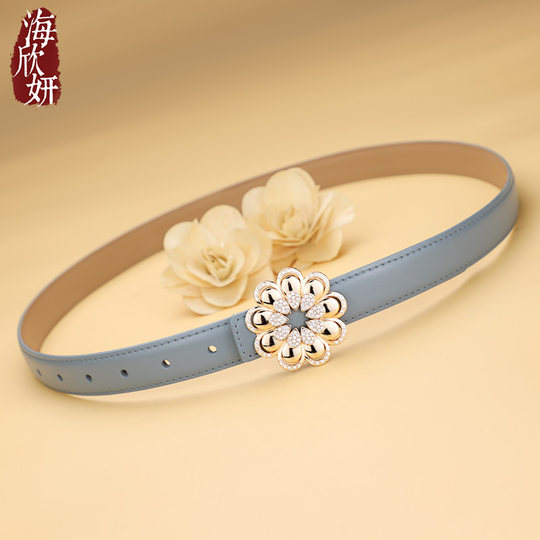 腰带女真皮小众设计时尚高级感细宽皮带装饰配连衣裙牛仔裤带百搭