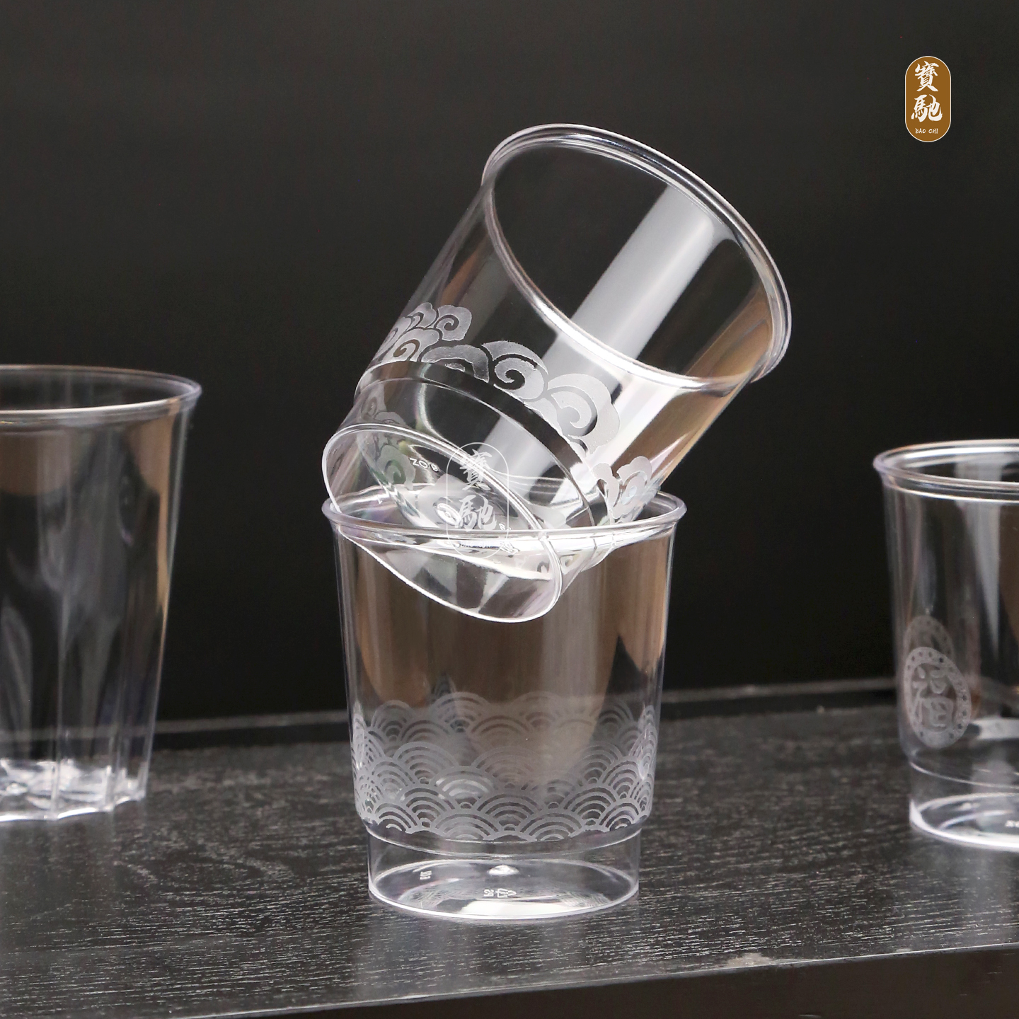 一次性航空杯PS硬质家用透明加厚塑料杯茶杯水杯太空杯商用定制 - 图3