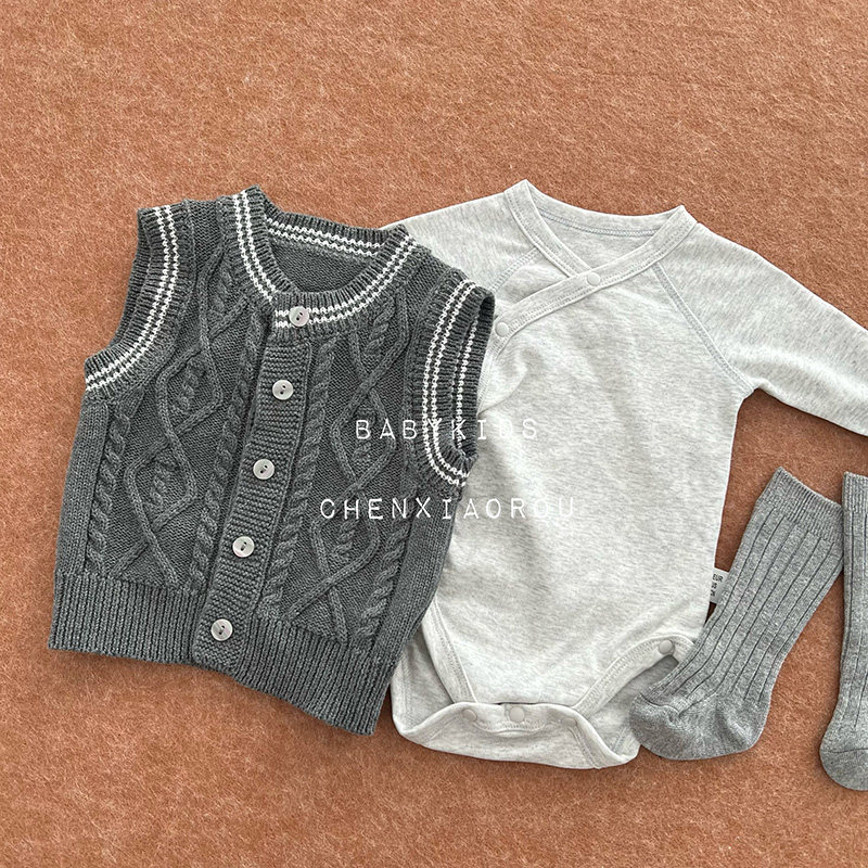 ins风婴幼儿复古百搭针织马甲春秋款男宝宝纯棉毛线背心马夹开衫,淘宝优惠券,粉丝福利购,淘宝优惠卷