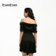 Bebe summer series temperament, waist tilt one-length shirt dress dress 250074