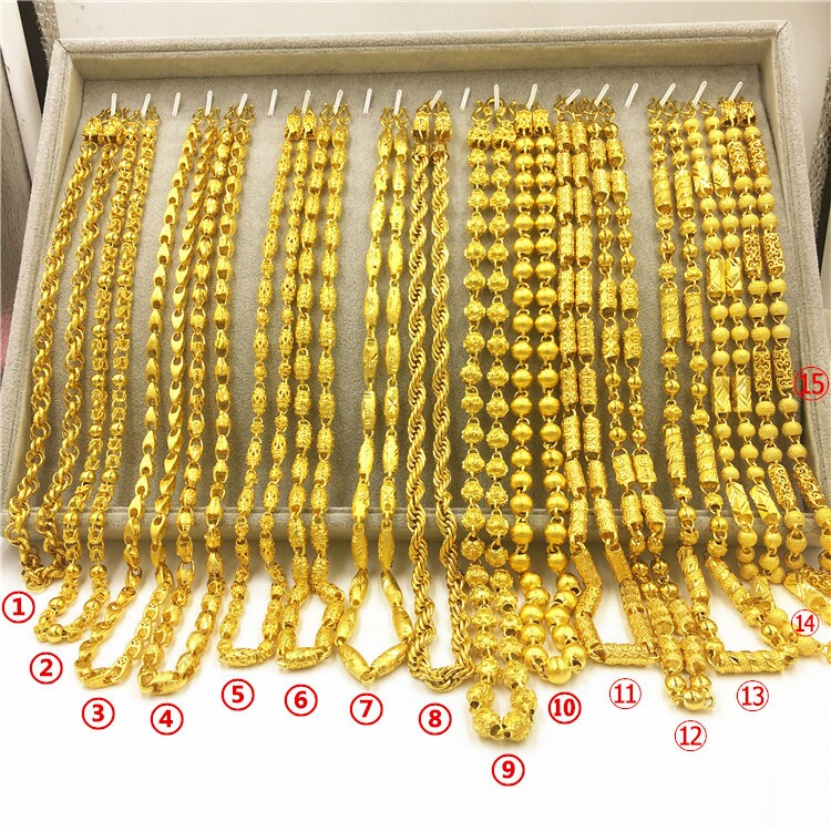 泰国金正品不掉色越南假纯沙金项链 彩驰饰品项链