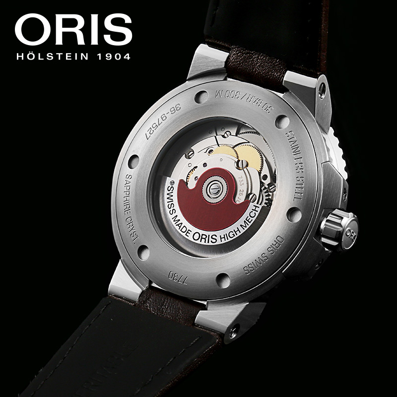 豪利时ORIS潜水系列AQUIS DATE男士棕盘皮带日历自动机械腕表