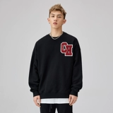 Значок, ретро толстовка с круглым воротником, в американском стиле, оверсайз