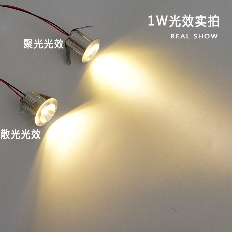 嵌入式led迷你微型超小射灯12伏1W开孔25 20mm2.5 2公分天花灯12V - 图0