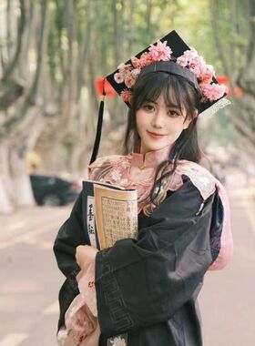 森系diy学士成品簪花帽大学生