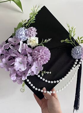 成品簪花仿真花大学生毕业硕士帽