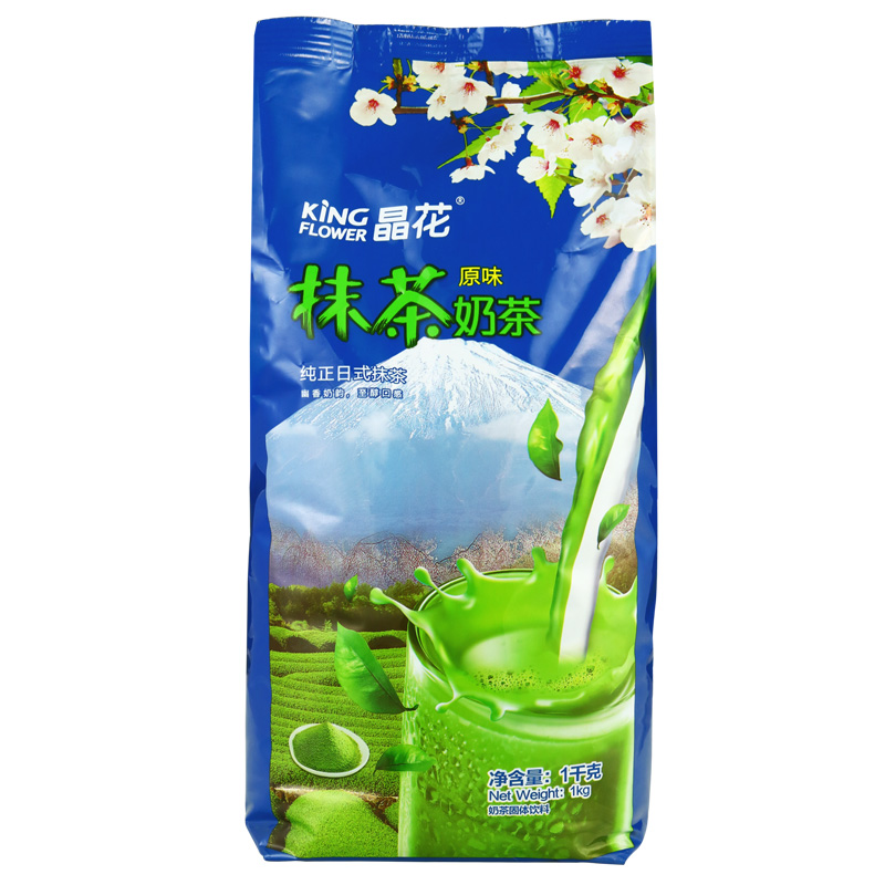 晶花速溶抹茶粉纯正日式抹茶奶茶粉奶茶店专用原料袋装奶茶 1kg-图3