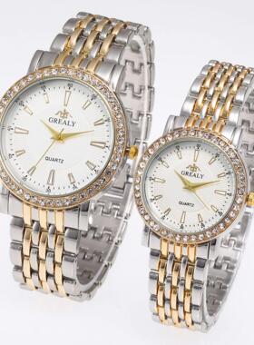 A28 Leisure quartz couple watch men's Roman scale diamond