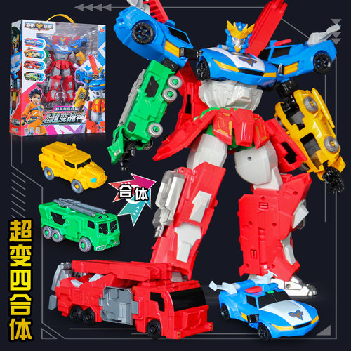 变形联盟机器人超变战神四合体变形机器人儿童玩具普力士神机手 - 图1