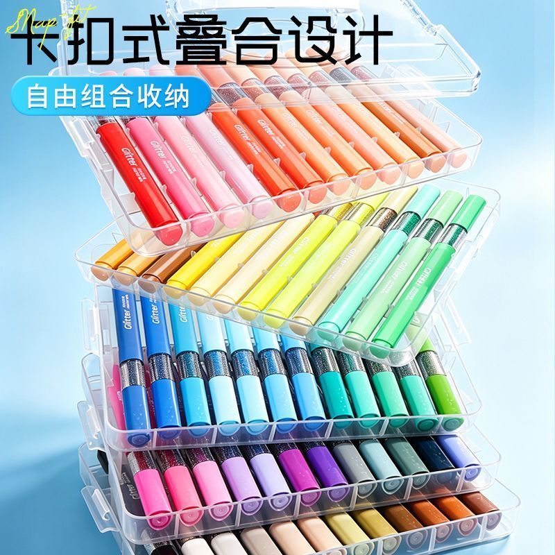Morning light flash marker soft tip fine flash large ink king art impermeable washable painting graffiti children's school gift