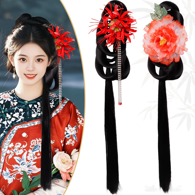 清汉女古装汉服假发髻盘发抓夹发包晚清发包头饰旗袍古风发型垫发,淘宝优惠券,粉丝福利购,淘宝优惠卷