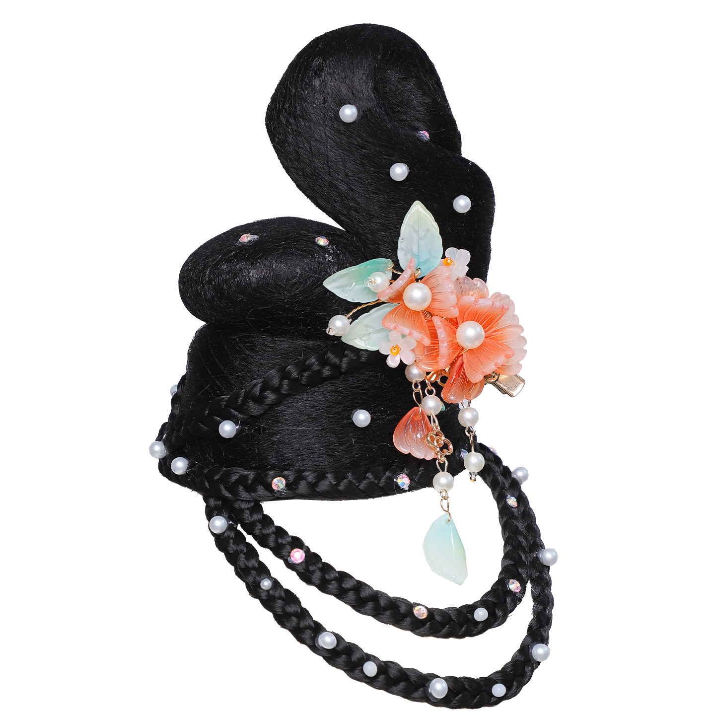 古风假发儿童汉服头饰古典舞表演舞台发髻盘发发包发饰组合套装女,淘宝优惠券,粉丝福利购,淘宝优惠卷