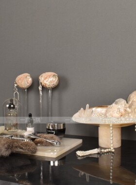 现代轻奢贝壳首饰托盘摆件组