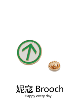 绿色通行胸针镀金简约男女