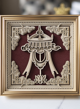 梯木叠雕—宝伞创意摆件乔迁礼品