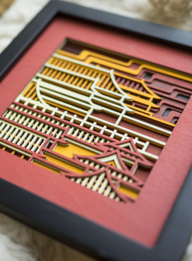 梯木叠雕创意小摆件乔迁新居礼品