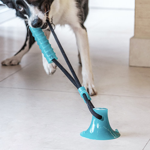 狗狗玩具大型犬泰迪磨牙耐咬互动吸盘拔河球咬绳幼犬宠物自己玩 - 图1