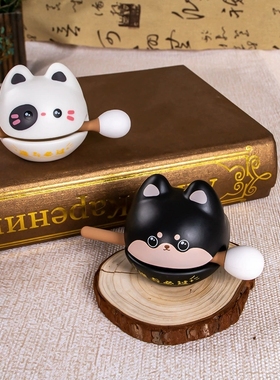 可爱汪星木鱼装饰摆件