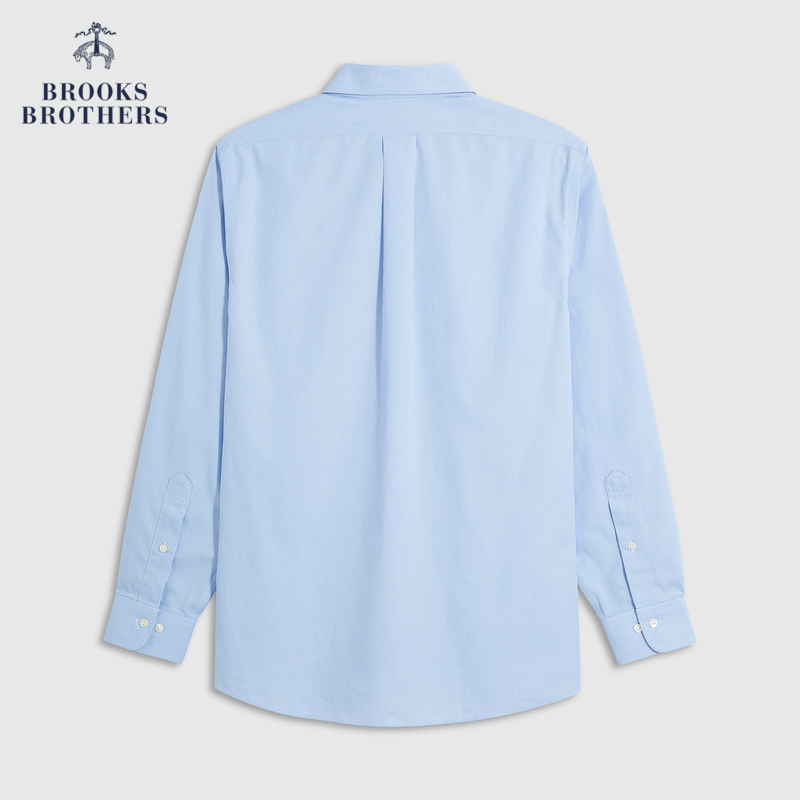 Brooks Brothers/布克兄弟男春秋棉质牛津纺免烫修身长袖正装衬衫-图1