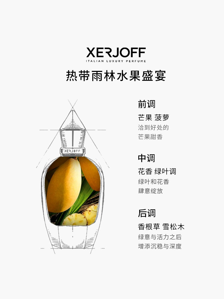 Xerjoff希爵夫南十字二世纯净草木男女中性香水淡香精50ml小众-图2