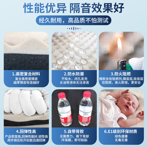 隔音棉吸音棉超强消音帘墙贴门贴窗户隔音神器卧室家用墙体隔音板 - 图2