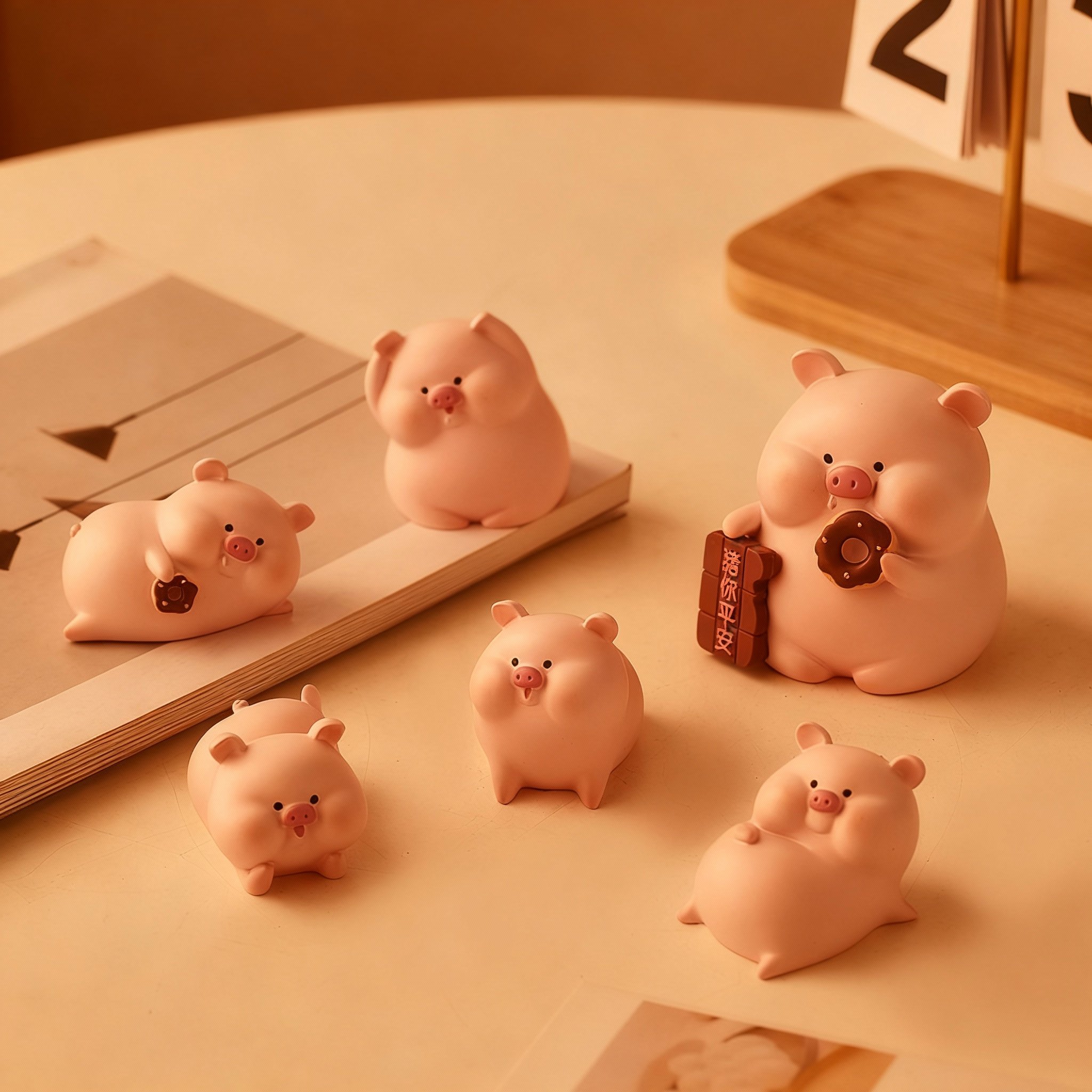 软萌治愈系粉色小猪桌面摆件树脂工艺卡通可爱装饰品,淘宝优惠券,粉丝福利购,淘宝优惠卷