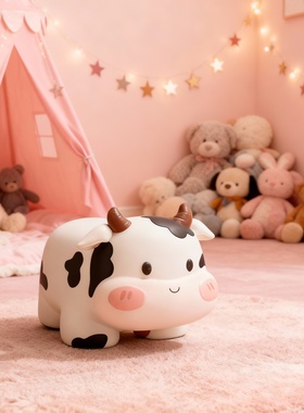 儿童房卡通奶牛树脂奇趣摆件