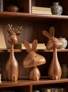 复古中式木质摆件中古风