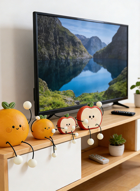 创意可爱电视柜边吊脚娃娃小摆件