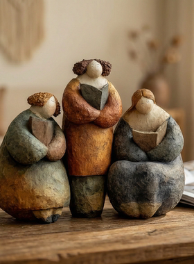 侘寂中古风抽象创意艺术人物摆件