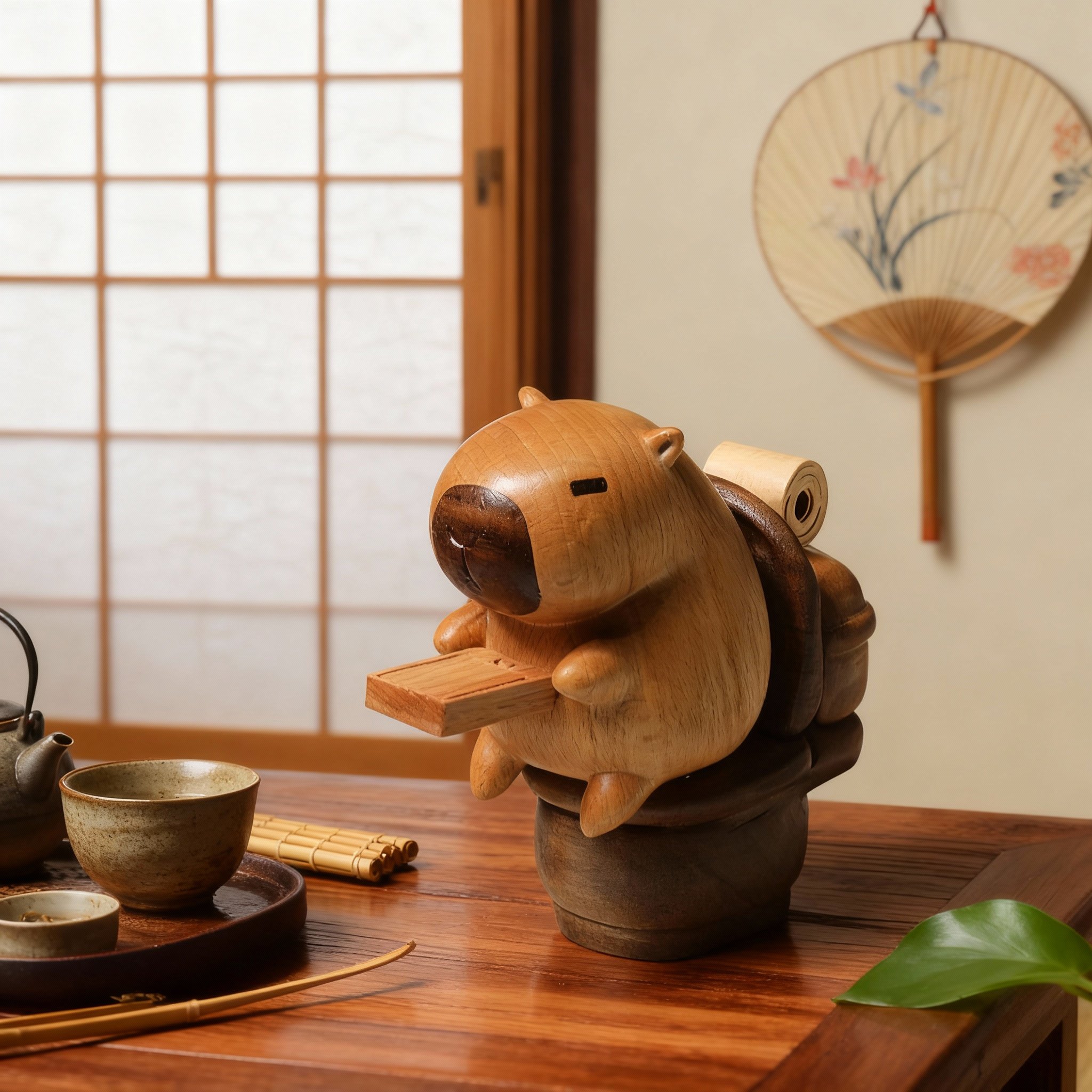 创意可爱治愈系木质卡皮巴拉桌面摆件手工雕刻办公室工位装饰品,淘宝优惠券,粉丝福利购,淘宝优惠卷