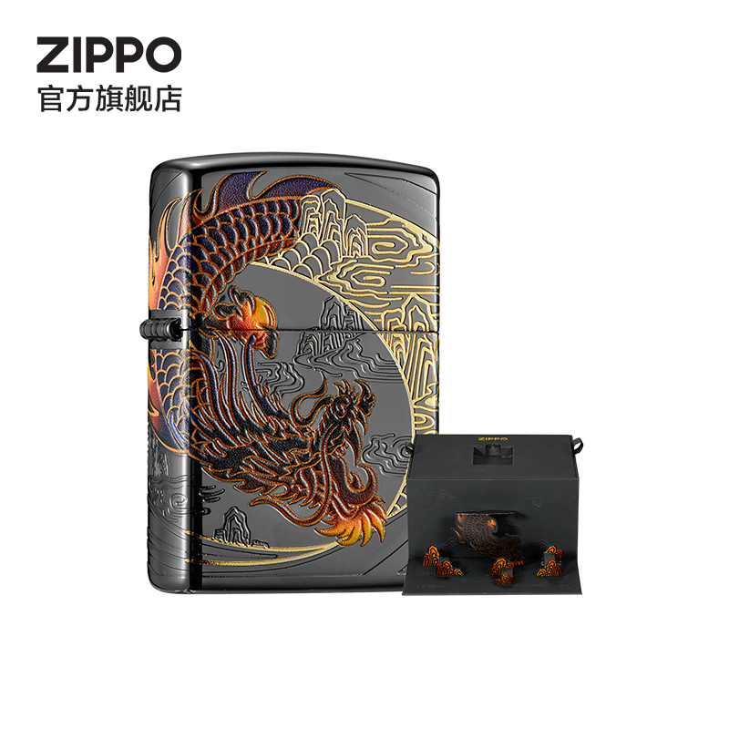 Zippo官方旗舰店煤油打火机之宝正版龙战于野创意送男友生日礼物