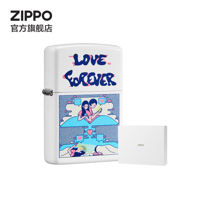 ZIPPO官方旗舰店之宝梦相随煤油防风打火机爱情系列创意礼物