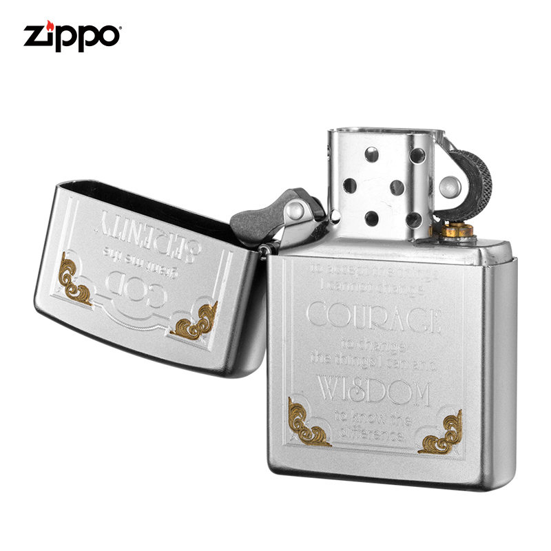 Zippo官方旗舰店正品之宝警世箴言防风煤油打火机送男友生日礼物 - 图2