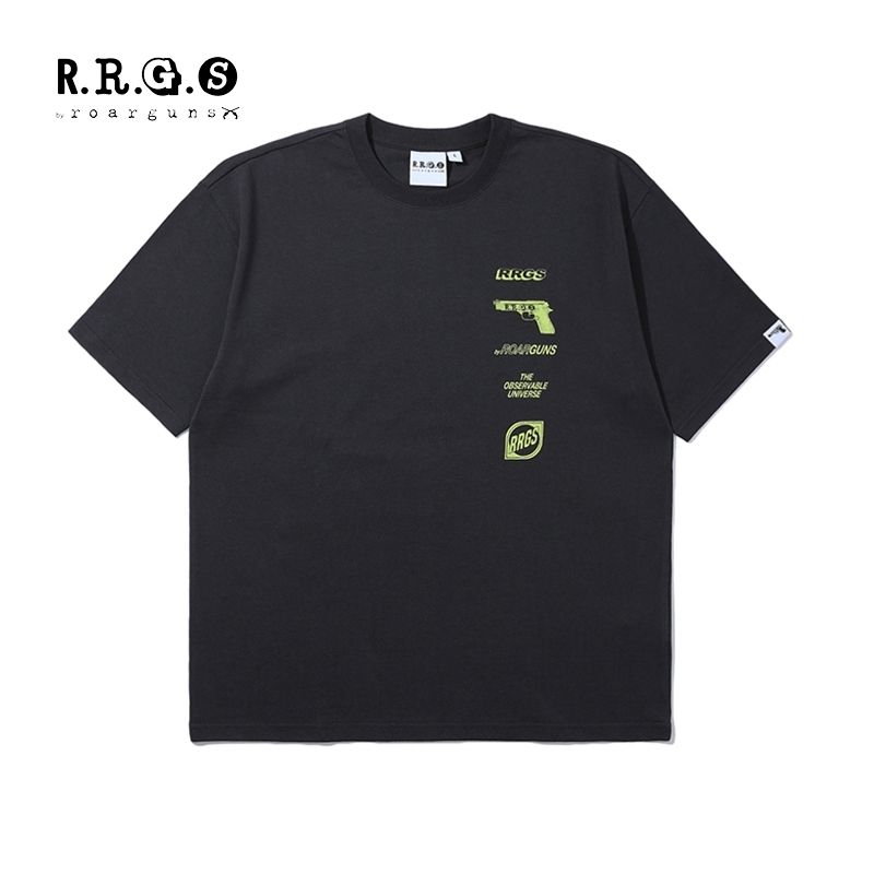 R.R.G.S男女同款夏季街头文字印花圆领短袖T恤RRGS00259XG - 图3