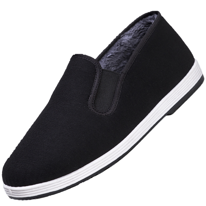 冬季老北京布鞋男帆布鞋加绒加厚保暖工作鞋休闲一脚蹬透气棉鞋,淘宝优惠券,粉丝福利购,淘宝优惠卷