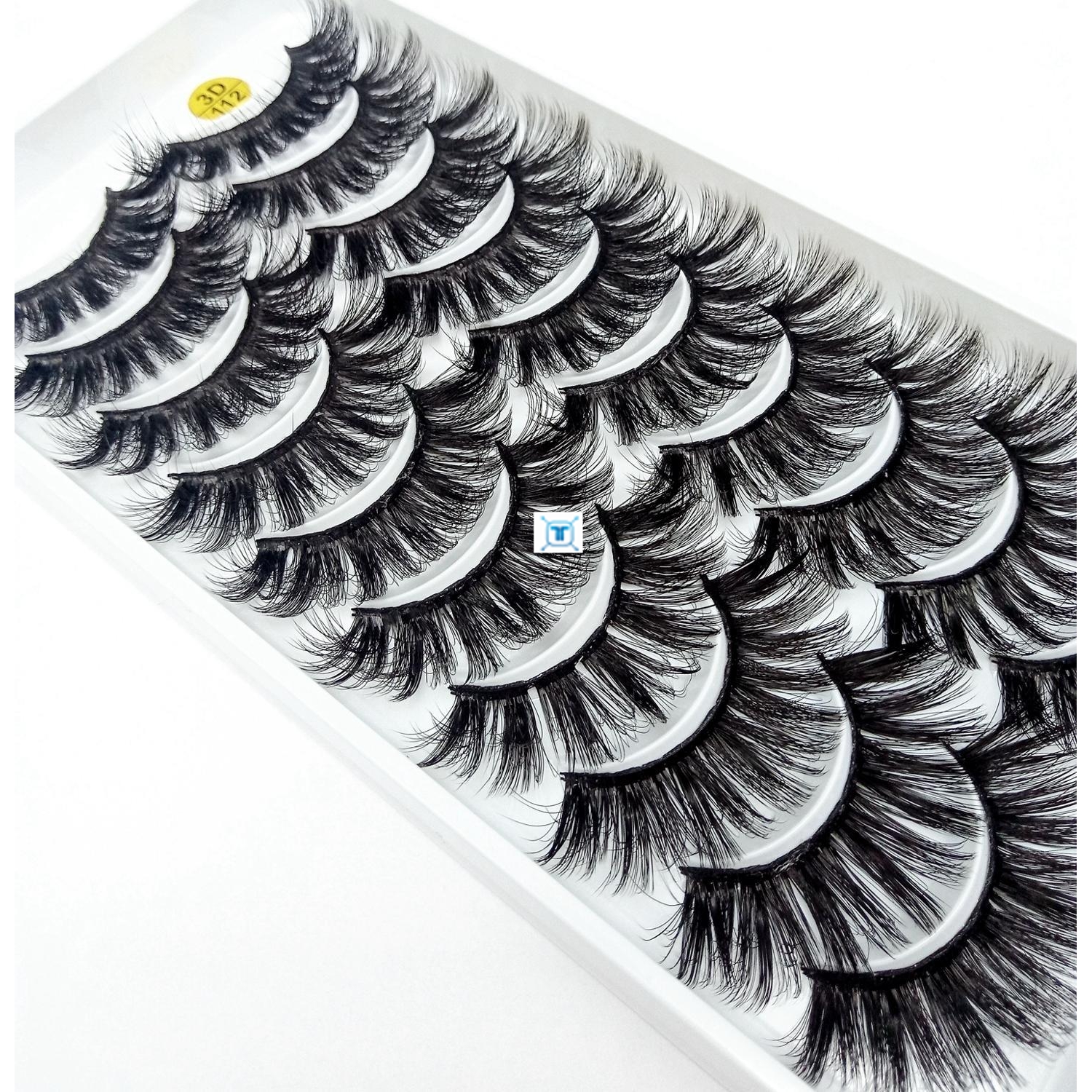 NEW 3/5/10 pairs 100% Real Mink Eyelashes 3D Natural False-图2