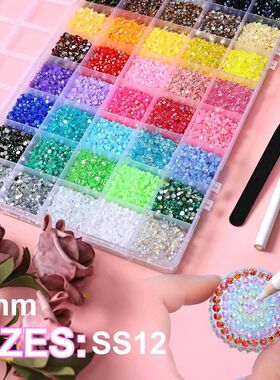 40 Colors 3mm Resin Rhinestones Flat Back Gems for Crafts Be