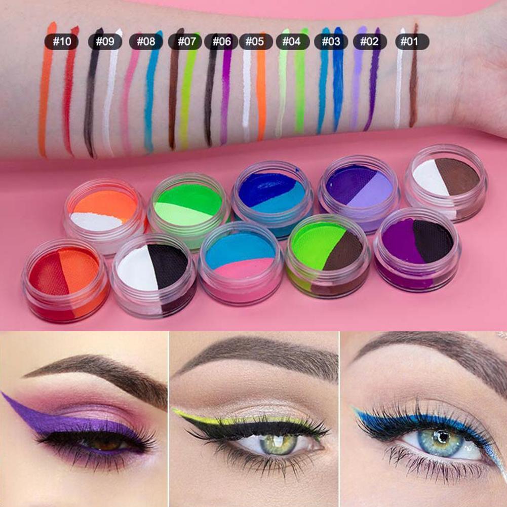 10g Face Paint Water-Based Eyeliner Split Rainbow Cake Body - 图2