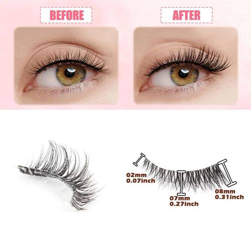 3/5/10Pairs Half False Lashes Natural Short 3D Cat Fake Mink - 图0