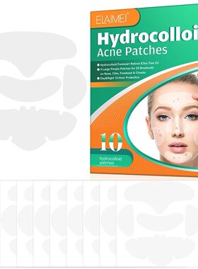 10pcs Large Hydrocolloid Patch Acne Removal Full Face Pimple