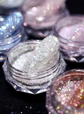 8Bottles Set Nail Crystal Diamond Powder Rainbow Shiny Nail