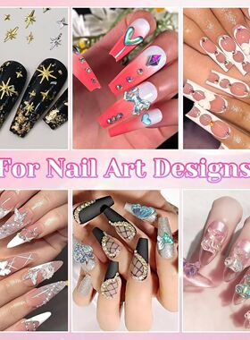 24 Grid Nail Charms Kit AB Rhinestones Nail Pearls 3D Flower