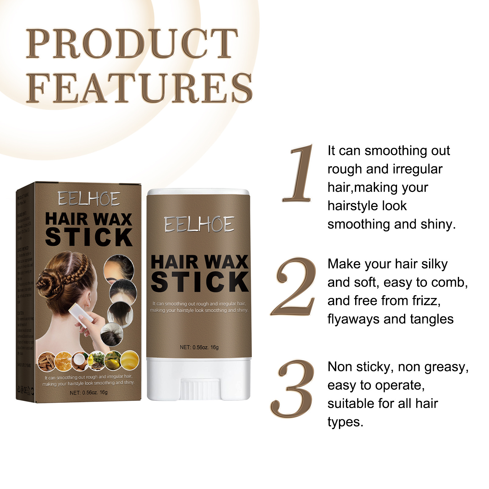 Broken Hair Finishing Cream Stick Not Greasy Hair Wax Hairst - 图1