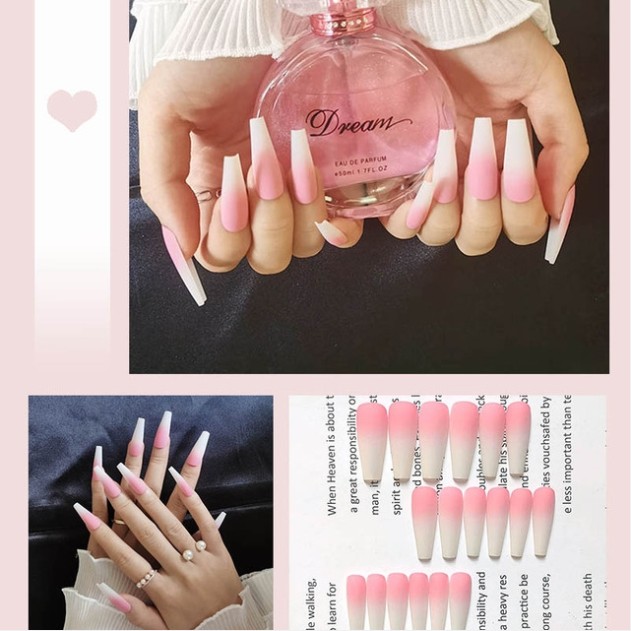 24pcs/1Set Detachable Long Coffin Fake Nails European 甲片 - 图3