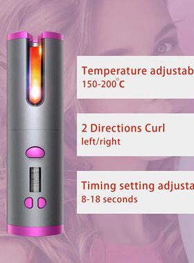 Cordless Automatic Rotating Hair Curler USB Rechargeable Cur