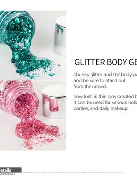 Multipurpose High Gloss Body Glitter Nail & Hair Gel Art Wat